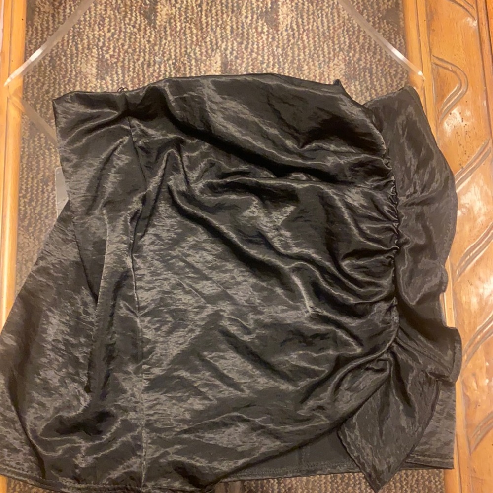 PLT Black side ruffle skirt